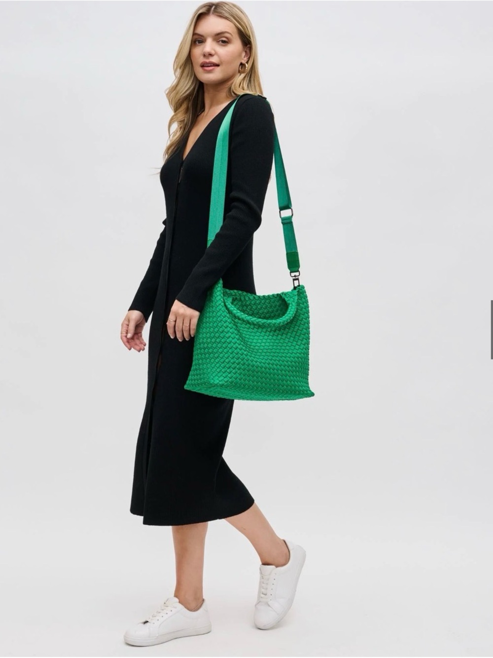 Green Woven Shoulder Bag - Stylish Women’s Tote